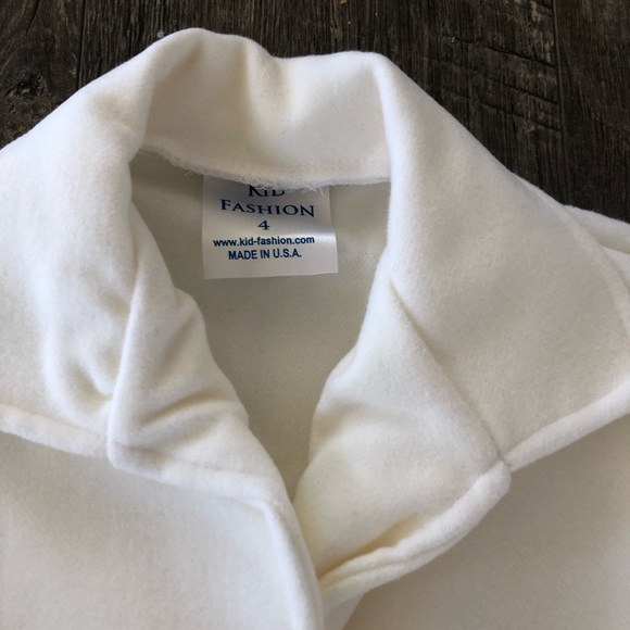 NWOT Boutique 4T Ivory Pea Coat - Picture 4 of 4